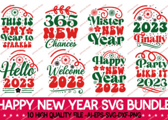 Happy New Year Svg Bundle,Happy New Year svg, Happy New Year Sign svg, New Year svg, Holiday svg, dxf, png, Happy New Year Shirt, Print, Cut File, Cricut, Silhouette Peace