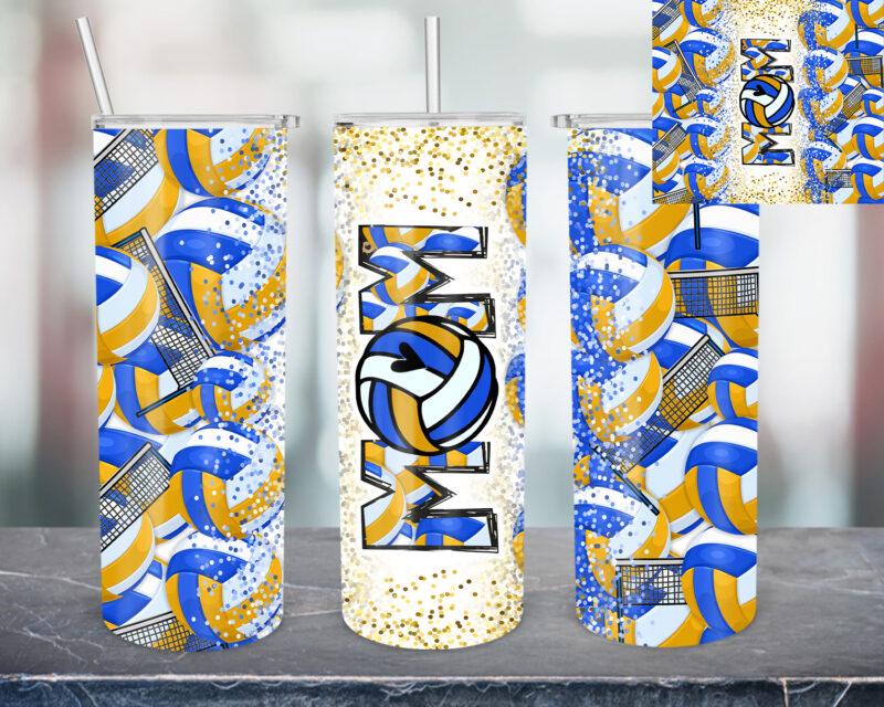 Volleyball Mom 20oz Tumbler Design, Volleyball Tumbler, Volleyball Glitter, Volleyball, Mother, Sport Tumbler Design, Sports, Gift For Mom T636