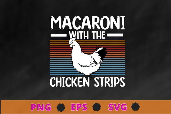 Mens macaroni with chicken strips funny food love T-shirt design svg, macaroni with chicken strips png, Chicken Tenders, Chicken strips