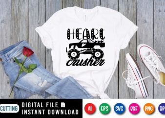 Heart crusher Valentines day shirt print template