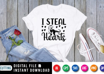 I steal hearts Valentines day shirt print template t shirt design for sale