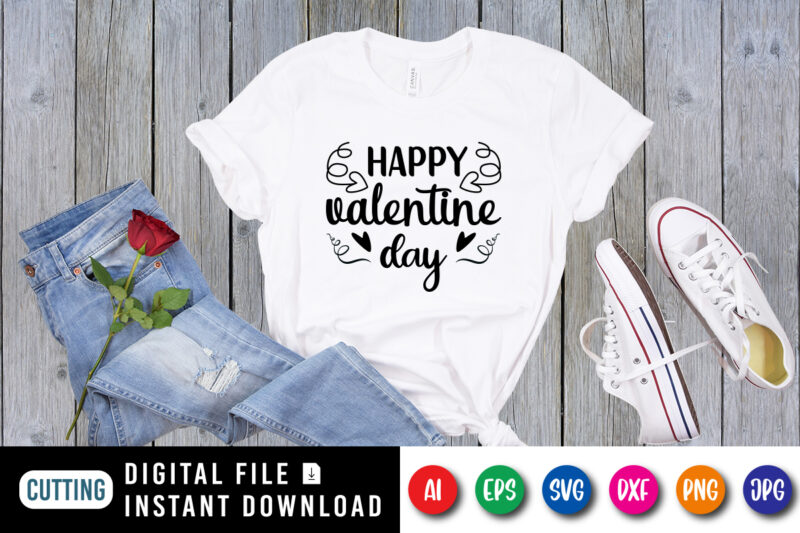 Happy valentine day Shirt print template