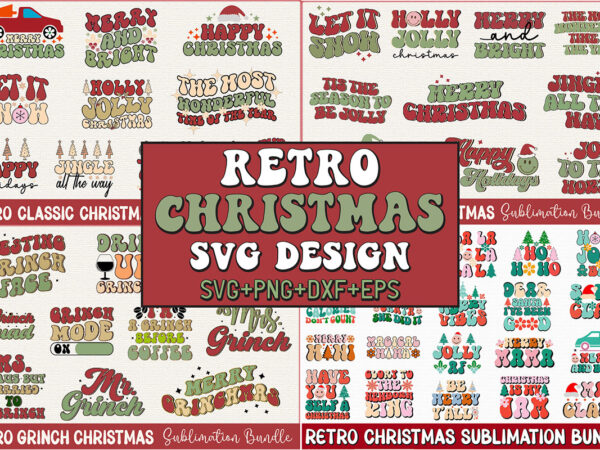 Retro christmas svg design bundle