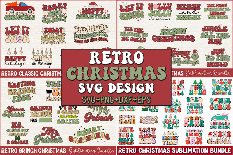 Retro Christmas Svg Design Bundle
