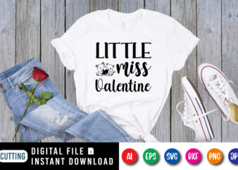 Little miss valentine shirt print template