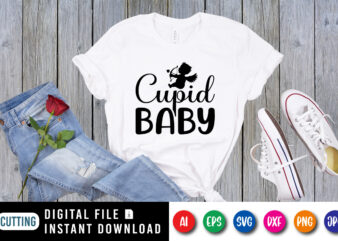 Cupid baby Valentine’s day shirt print template