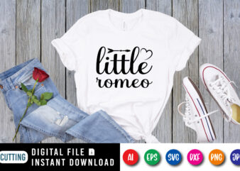 Little Romeo Valentine’s day shirt print template t shirt vector graphic