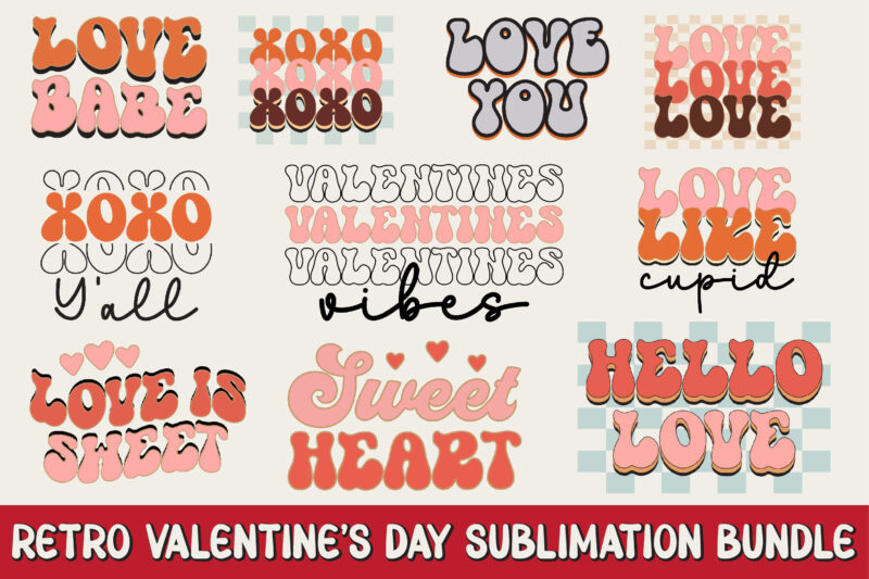 Retro Valentine s Day Sublimation Bundle