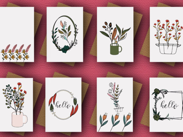 Flowers card, flowers illustrations t shirt graphic design