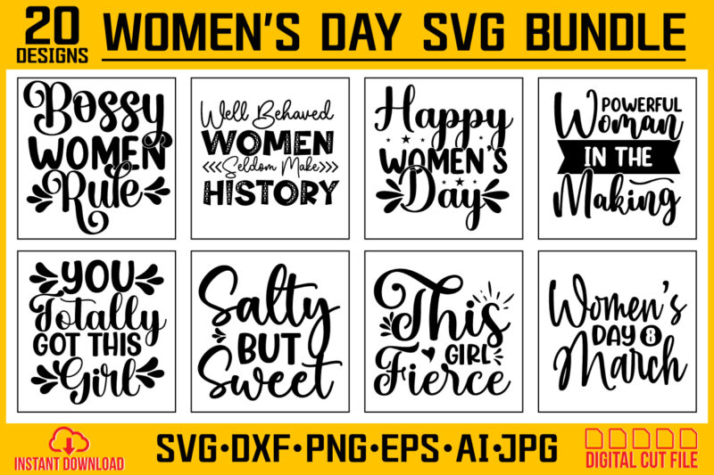 International Women's Day SVG Bundle, Happy Women's Day Svg, 8 March Svg, Girl Day Svg, Girl Power Svg, Strong Women Svg, Women's Day Quote,International Women's Day SVG Bundle, Women's Day