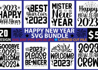 Happy new year SVG Bundle graphic t shirt