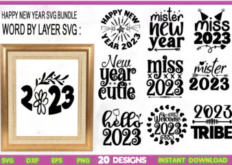 HAPPY NEW YEAR SVG BUNDLE,Happy New Year SVG File for shirt, Fireworks, New Year’s Eve, for Cutting Machine, Silhouette Cameo, Cricut, Commercial Use Digital Design,Happy New Year svg,Happy New Year