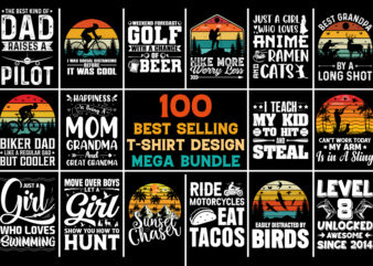 100 Best Selling T-Shirt Design Mega Bundle