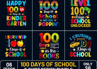 100 days of school t-shirt design, best 100 days of school t-shirt, 100 days of school t-shirt bundle