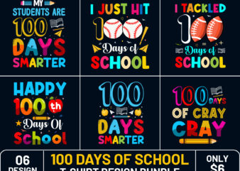 100 Days of School T-Shirt Design,100 Days of School T-Shirt Bundle