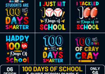 100 days of school t-shirt design,100 days of school t-shirt bundle