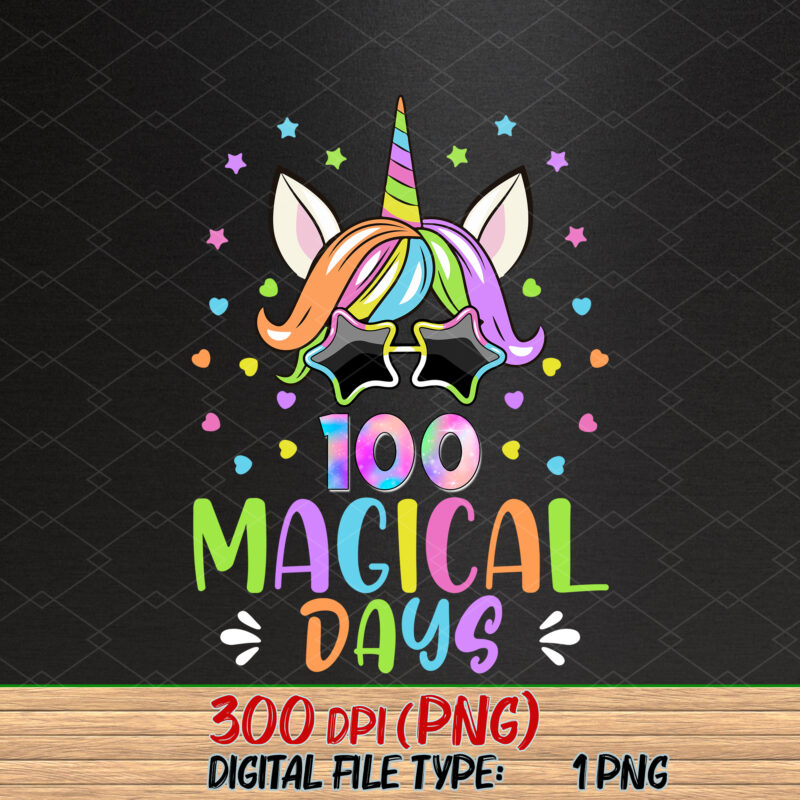 100 Magical Days Funny Unicorn 100th Day of School Students NC 1