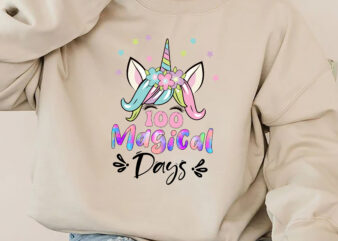 100 Magical Days Funny Unicorn 100th Day of School Students NC 2