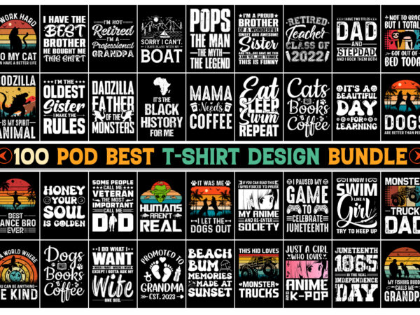 100 t-shirt design bundle