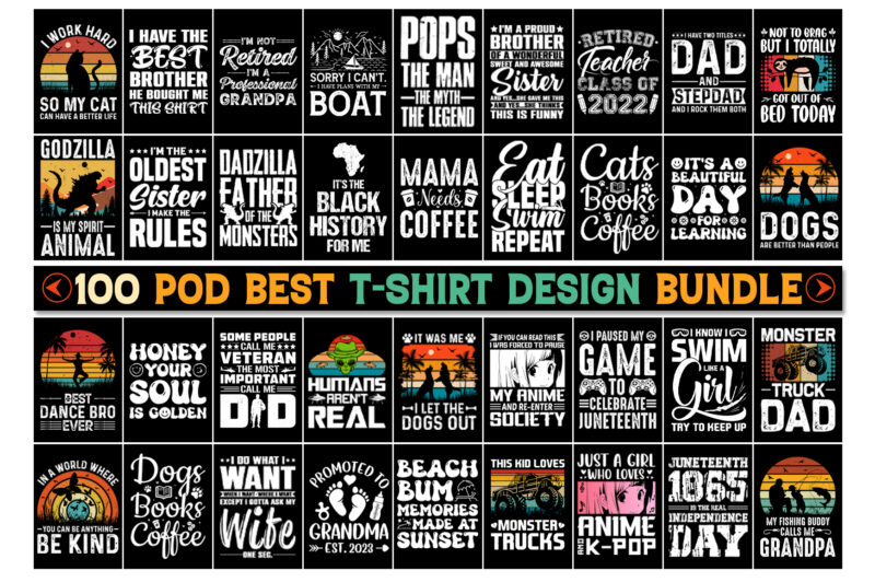 100 T-Shirt Design Bundle