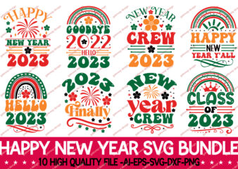 happy new year svg bundle,Happy New Year svg, Happy New Year Sign svg, New Year svg, Holiday svg, dxf, png, Happy New Year Shirt, Print, Cut File, Cricut, Silhouette Peace graphic t shirt