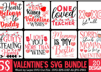 Valentine’s Day SVG Bundle , Valentine T-Shirt Design Bundle , Valentine’s Day SVG Bundle Quotes, be mine svg, be my valentine svg, Cricut, cupid svg, cute Heart vector, funny valentines