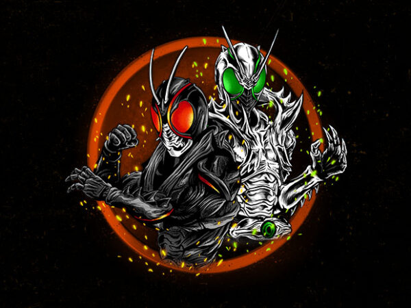Duel rider t shirt vector illustration