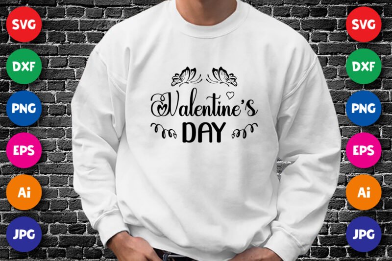 Valentine’s day shirt print template