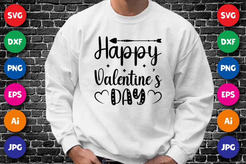 Happy Valentine’s day shirt print template