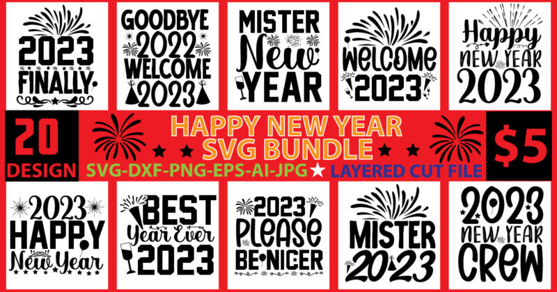 Happy new year SVG Bundle