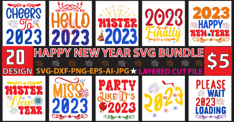 Happy new year SVG Bundle