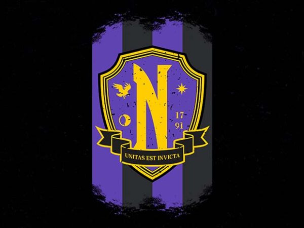 N badge T shirt vector artwork