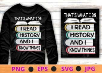 I Read History and Know Things funny history Lovers T-shirt design svg, Study History, funny History Teachers & students, Book Lovers