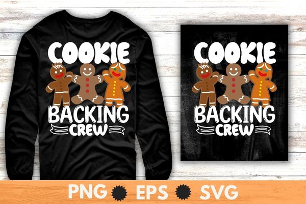 Cookie Baking Crew Family Christmas Gingerbread Team Pajamas T-Shirt design svg, german gingerbread cookies shirt png, Cookie Baking Crew