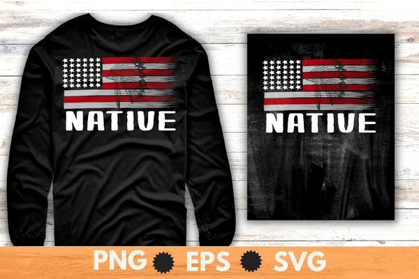 Native american Indian tribe Usa flag T-shirt design svg, Native american, Indian tribe, Usa flag