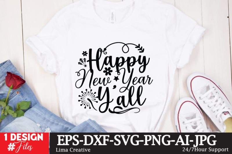 Happy New Year Y’all T-shirt Design,Happy New Year 2023 SVG Bundle, New Year SVGHappy New Year 2023 SVG Bundle, New Year SVG, New Year Outfit svg, New Year quotes svg,