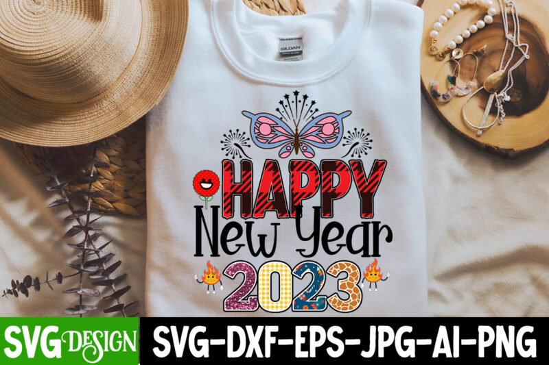 Happy New Year 2023 Sublimation T-Shirt Design , New Year Sublimation Design Bundle,Happy new year sublimation Design,New Year sublimation Bundle,New year bundle, 2023 png, Happy new year png, New Years