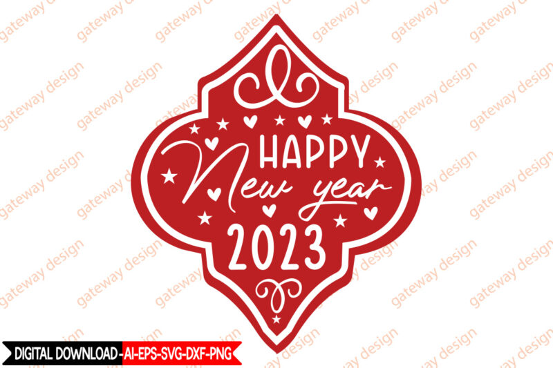 Happy New Year Arabesque SVG Bundle,Happy New Year SVG Bundle, Hello 2023 Svg, New Year Decoration, New Year Sign, Silhouette Cricut, Printable Vector, New Year Quote Svg Happy New Year