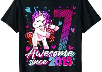 7 years old unicorn flossing 7th birthday girl unicorn party t shirt men