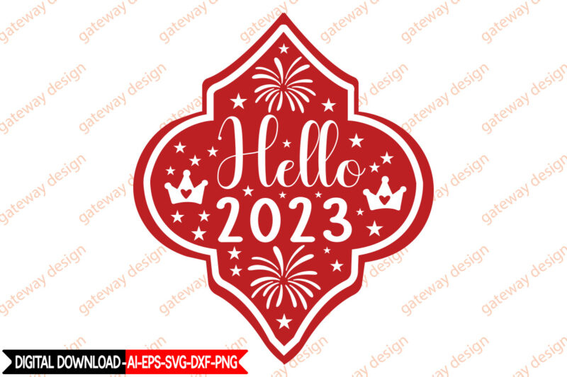 Happy New Year Arabesque SVG Bundle,Happy New Year SVG Bundle, Hello 2023 Svg, New Year Decoration, New Year Sign, Silhouette Cricut, Printable Vector, New Year Quote Svg Happy New Year