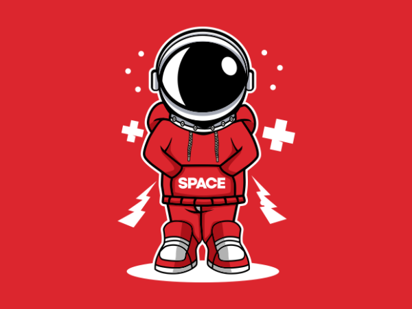 Astronaut cartoon t shirt vector