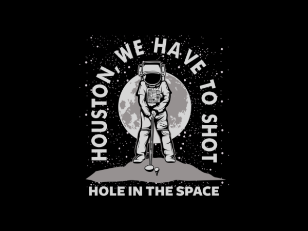 Astronaut golf t shirt vector