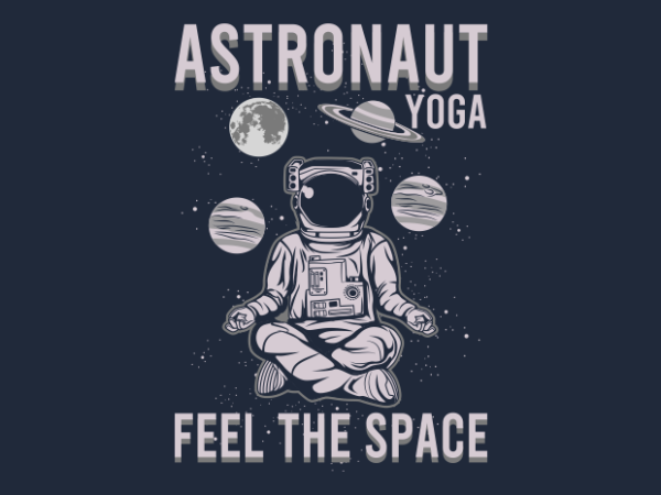 Astronaut yoga t shirt vector