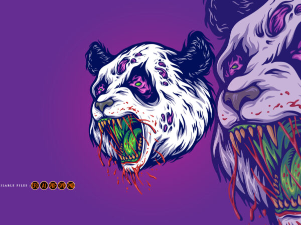 Angry panda head monster svg t shirt vector