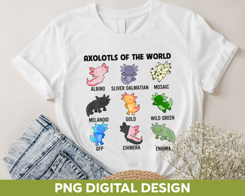 26 Axolotl PNG T-shirt Designs Bundle For Commercial Use, Axolotl T-shirt, Axolotl png file, Axolotl digital file, Axolotl gift, Axolotl download, Axolotl design