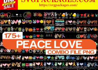 https://svgpackages.com Bundle 170+ Design Peace Love Png, Peace Love Christmas PnG, Peace Love Everything PNG, Peace Love Sublimation Png, Instant Digital Dowload 892910532