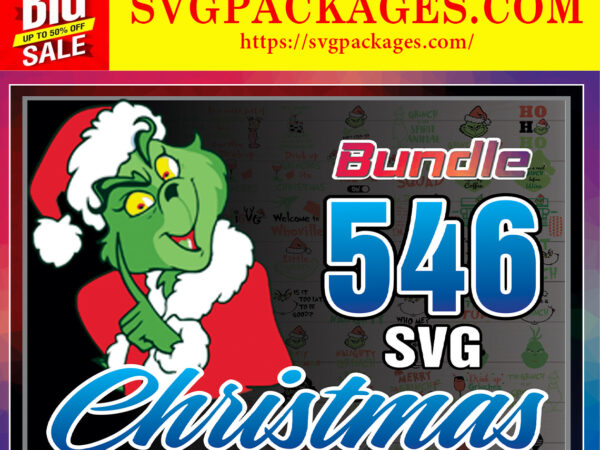 Https://svgpackages.com 546 christmas svg bundle, grinch svg, grinch face svg, grinch mask, grinch baby, santa, shirt, cricut, cut file, hand holding ornament 906847237 graphic t shirt