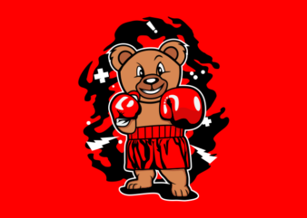 BOXING BEAR CARTOON t shirt template