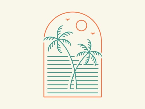 Summer beach vibes 1 t shirt template vector