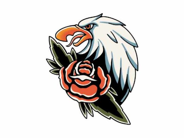Eagle and rose vector clipart
